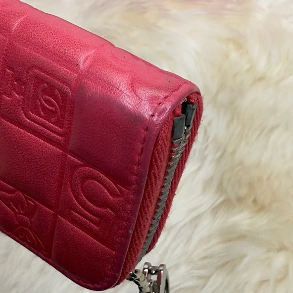 Chanel Mademoiselle Key Chain Card Holder Pink Leather With Silver Hardware - Picture 7 of 16